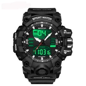 Multifunctional Men's Fashion Korean Style Waterproof Shockproof Transparent Watch (Option: All Black)